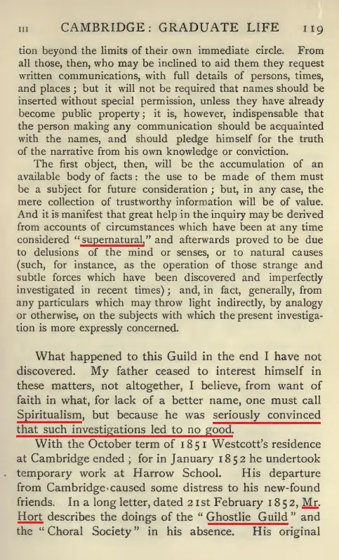 Highlighted page showing the later memoir comment that the investigations led to no good.